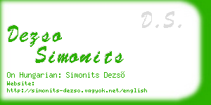 dezso simonits business card
