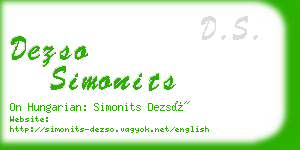 dezso simonits business card